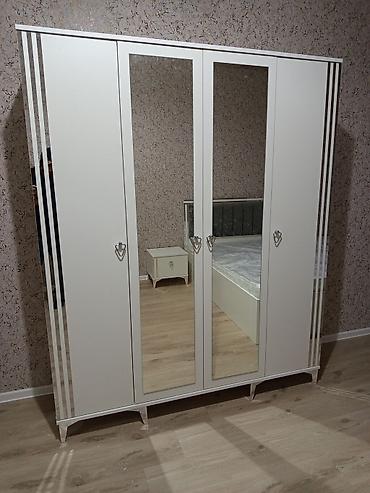 dola: Yeni, 4 qapılı, Güzgülü, Ağ, Açılan, Düz dolab — 2