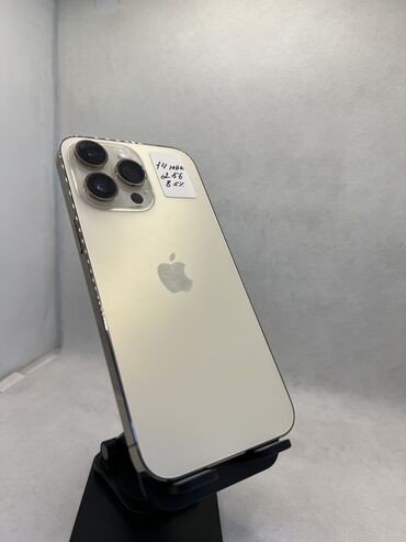 бишкек айфон 14 про макс: IPhone 14 Pro Max, Колдонулган, 256 ГБ, Алтын, Коргоочу айнек, Куту, Каптама, 85 %