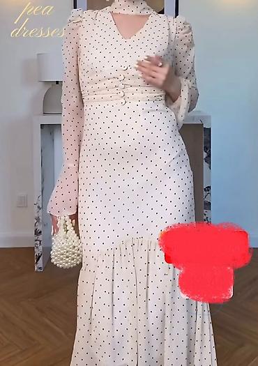 Платья: Повседневное платье, Лето, Длинная модель, Шифон, L — 2