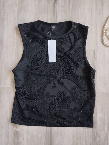 bluze na preklop: L (EU 40), Polyester, Embroidery, color - Black