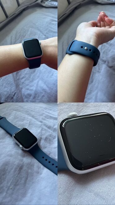 наклейка на клавиатуру ноутбука: Умные часы в стиле Apple Watch с прямоугольным дисплеем и алюминиевым