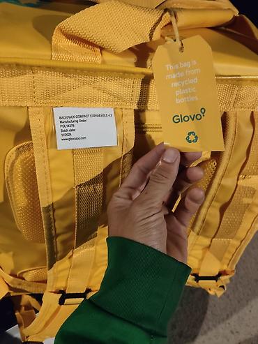 ручная кладь купить сумку: Терморюкзак курьера Glovo (большой формат) новый - Яркий фирменный — 5