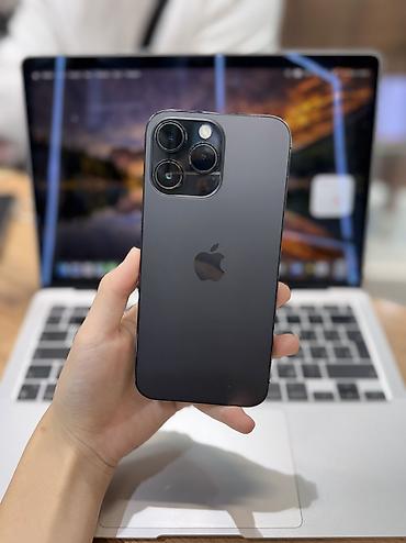 айфл: IPhone 14 Pro Max, Б/у, 128 ГБ, Black Titanium, Защитное стекло, Чехол, 81 % — 1