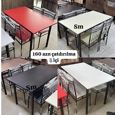 ucuz bağ evleri: Plastik və metal yemək dəsti seçimləri - 6 nəfərlik plastik masa-stul — 6