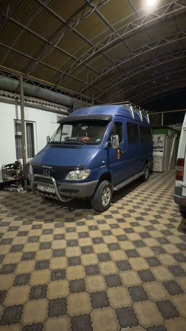 Mercedes-Benz: Пассажирский фургон Mercedes-Benz Sprinter синего цвета. Автомобиль