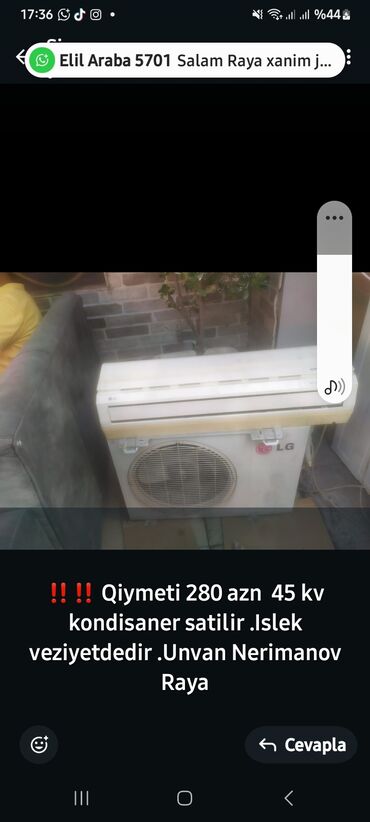 Hava nəmləndiriciləri və təmizləyiciləri: Kondisioner LG, İşlənmiş, 40-45 kv. m, Kredit yoxdur, Ödənişli quraşdırma