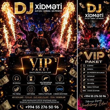 DJ Xidməti – Alov Şou • Darbuka • Şou Proqram VIP Paket – daxil