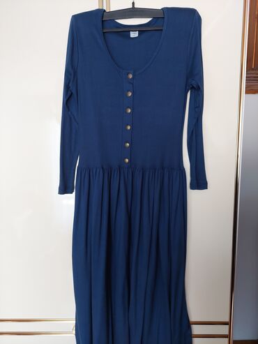 modeli dugih haljina: M (EU 38), L (EU 40), color - Light blue, Everyday dress, Long sleeves