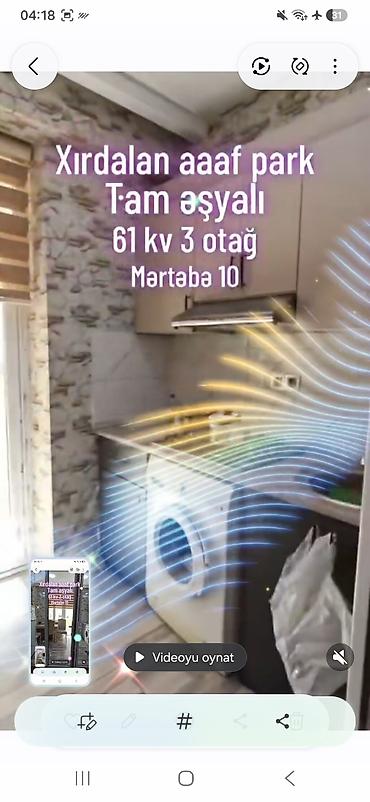 9 mikrorayon kiraye evler: Xırdalan, AAAF Parkda tam əşyalı mənzil. - Sahə: 61 kv.m - Otaq sayı — 3