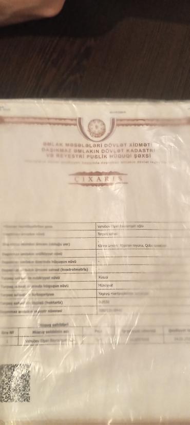 qobu ev satisi: 4 sot, Tikinti, Mülkiyyətçi, Kupça (Çıxarış) — 1