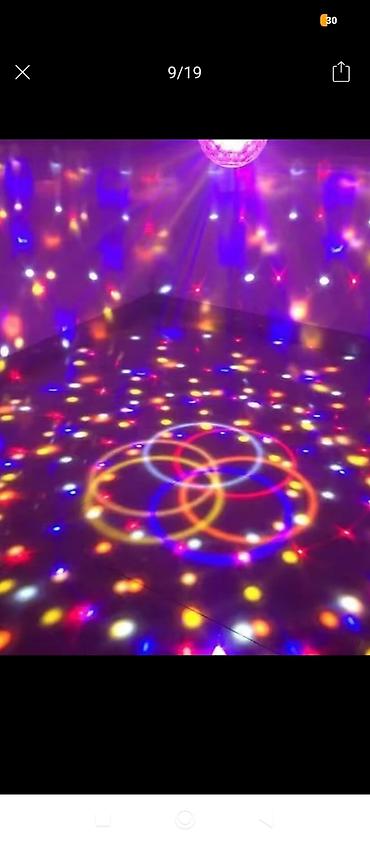 желе: Светодиодный диско‑шар (вращающаяся RGB лампа) - Купол с призмами — 2