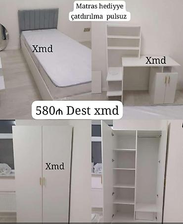 Masa və oturacaq dəstləri: Masa və 6 stul dəsti – Xmd • Komplekt: 1 yemək masası + 6 ədəd stul — 108