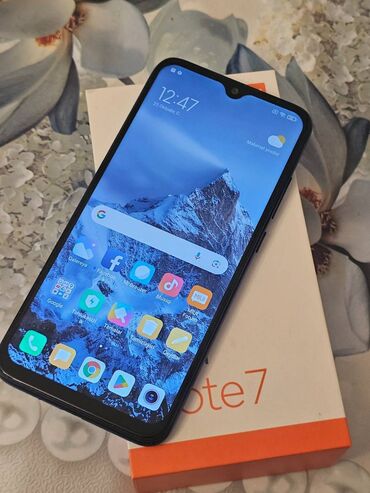 iohone 7: Xiaomi Redmi Note 7, 64 GB, rəng - Göy, 
 Sensor, Barmaq izi, İki sim kartlı