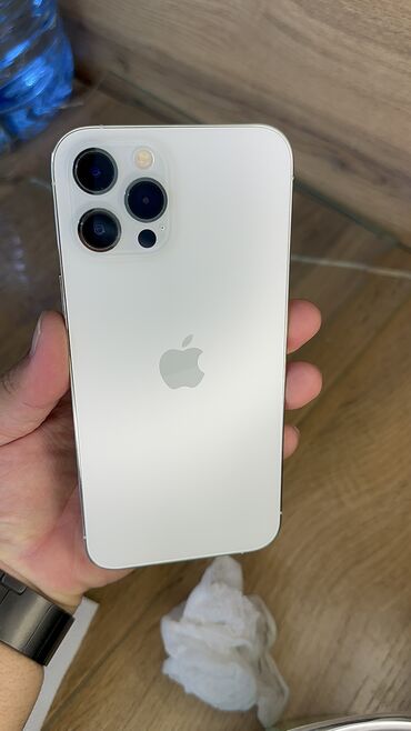 телефоны apple: IPhone 12 Pro Max, Б/у, 128 ГБ, Белый, Защитное стекло, Чехол, 35500 %