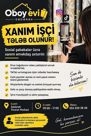 sosial şəbəkə: SMM menecer tələb olunur — 1