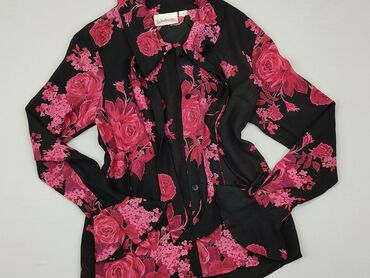 bluzki czarne w kwiaty: Shirt, M (EU 38), condition - Good