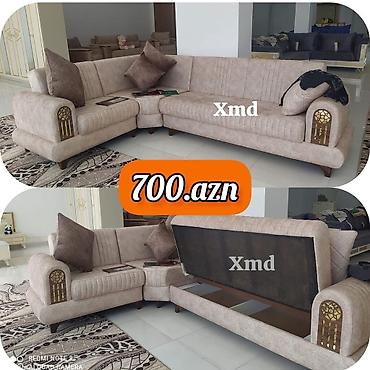 Sifarişlə mebel: Künc divan, Qonaq otağı üçün, Bazalı, Açılan — 1