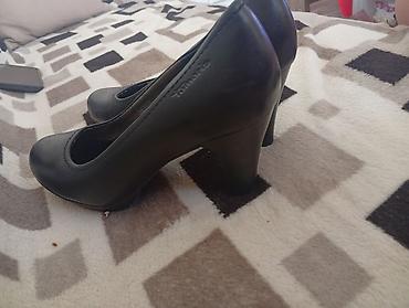 bona obuca: Ženske salonke – crne, klasičan model - Materijal: glatka koža — 3