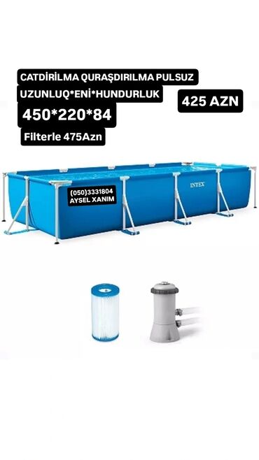 azerbaycan dili derslik 4 cu sinif: Yeni Karkas Hovuz Intex, 4.1 - 5 m, ≥ 5001 l