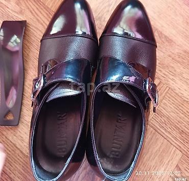 qara ayaqqabılar: Kişi ayaqqabısı – BUNTAR brendi - Model: monk strap (tək qayışlı və — 3