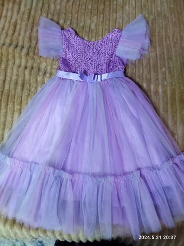 летняя платье: Детское платье, цвет - Фиолетовый, Б/у