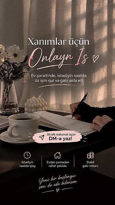 coban işi arayanlar: Xanımlar üçün onlayn iş imkanı - Ev şəraitində, istədiyin saatda — 1