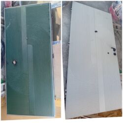 Dekorativ divar panelləri: Mənzil üçün İşlənmiş Giriş qapısı Glazok ilə, Zəmanətsiz, Ünvandan götürmə