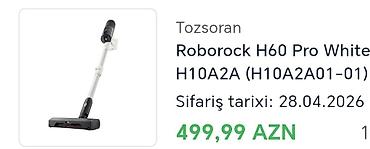 ellehammer torba: Məhsul: Tozsoran Roborock H60 Pro White (H10A2A, H10A2A01-01) — 1