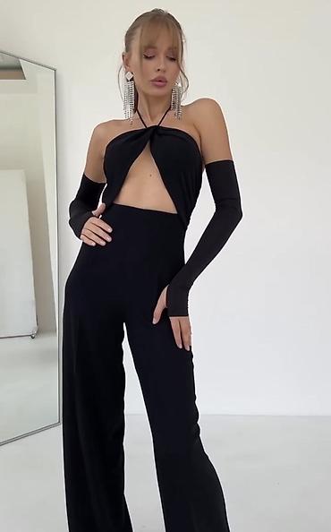 versace mindjuse: Elegantni ženski kombinezon bez naramenica sa halter vezivanjem oko — 3