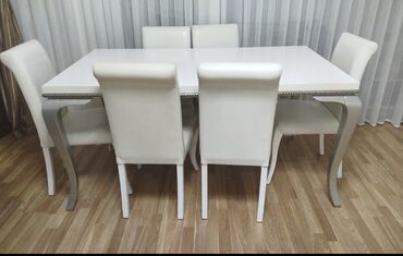 Digər bağ, çöl mebeli: Qonaq otağı üçün, İşlənmiş, Dördbucaq masa, 6 stul