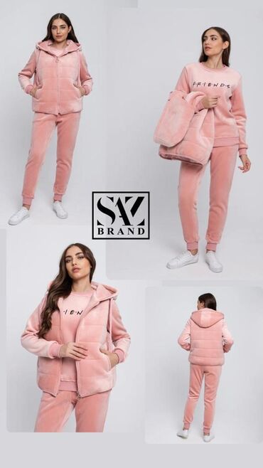 халаты для келинок: Женские теплые костюмы и худи-комплекты 1) Нежно-розовый комплект SAZ