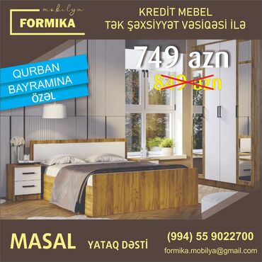 çarpayı dəmiri: Двуспальная кровать, Шкаф, Трюмо, 2 тумбы, Турция, Новый