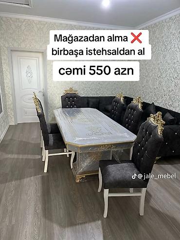 nerjavik stol: Qonaq otağı üçün, Yeni, Açılmayan, Dördbucaq masa, 6 stul — 1