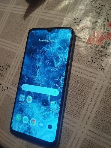 mabil telefonlar: Realme 6i, 128 GB, rəng - Ağ, Qırıq, Sənədlərlə, Barmaq izi