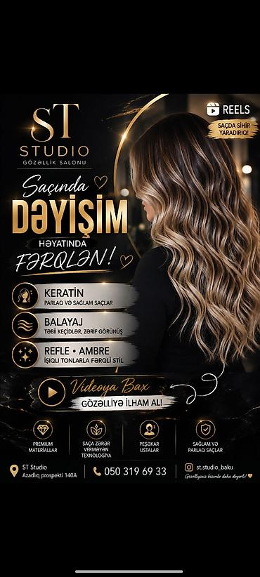 Əməkdaş axtarışı (vakansiyalar): Qadın saç ustası tələb olunur, Faiz, Təlim — 8