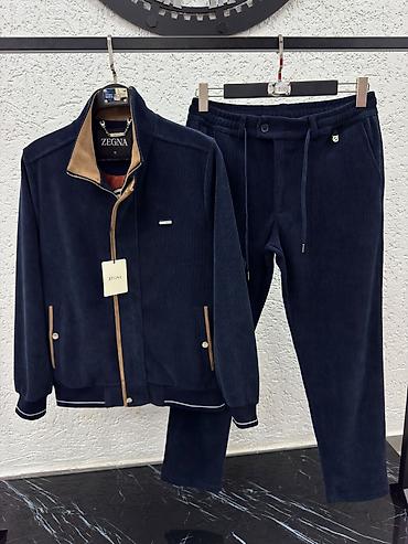 Эркектер кийими: Мужской костюм ZEGNA (куртка + брюки) - Стиль: спортивно-повседневный — 1