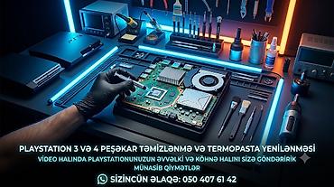 ps3 ps4: Təmir Sony Playstation, Tozdan təmizlənməsi, Coystiklərin təmiri, Zəmanətlə, Evə gəlməklə, Pulsuz diaqnostika — 1