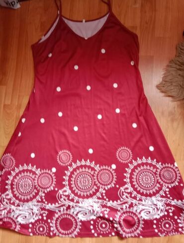 midi haljine h: 2XL (EU 44), color - Red, Oversize, With the straps