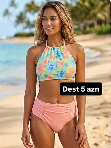 Çimərlik geyimləri: Qadınlar üçün iki hissəli bikini dəsti - Üst: boyundan bağlanan — 1