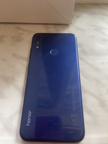 телефон fly ezzy 8: Honor 8A 2020, 64 ГБ, цвет - Голубой, Отпечаток пальца, Рассрочка