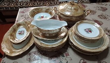 hamam dəsti: Nahar dəsti, rəng - Bej, Farfor, Madonna, Polşa