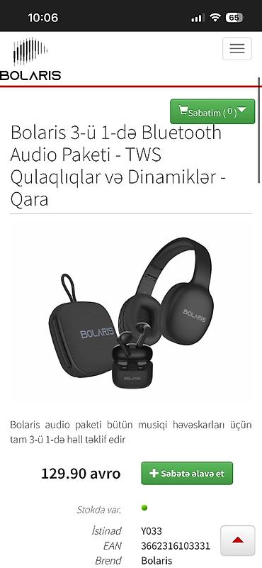 Qulaqcıqlar: Gördüyünüz Bolaris brendinə aid 3-ü birində musiqi dəsti fransadan — 3