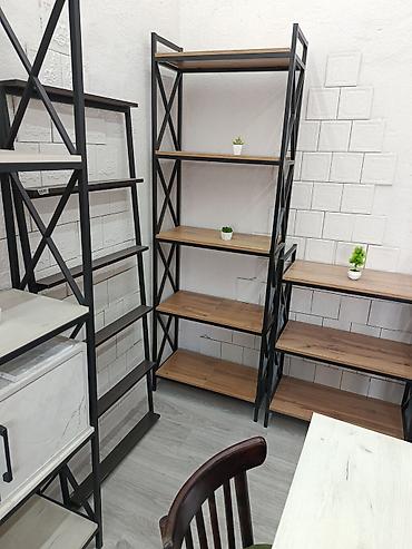 железная полка: Стеллаж loft из металла и ЛДСП - 5 открытых полок - Каркас: черная — 5