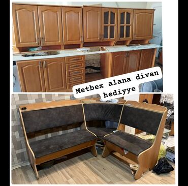 metbex divanlar: Metbex mebeli satilir 290 azn + bazali metbex divani Hediyye 🎁
