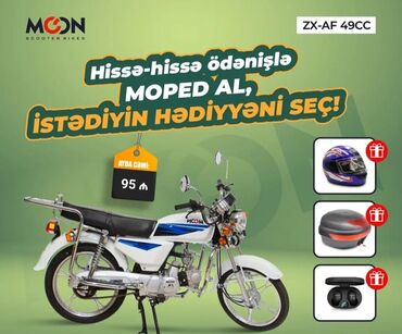 elektrikli mopedler v Azərbaycan | Elektrik ustaları: Tek şəxsiyyət vəsiqəsi və ev nömrəsi ile kredit Moon Zx-AF 49cc