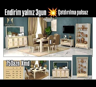 vitrin mebel sifarişi: Yemək otağı dəsti – klassik-modern dizayn Komplekt tərkibi: - Masa - — 1
