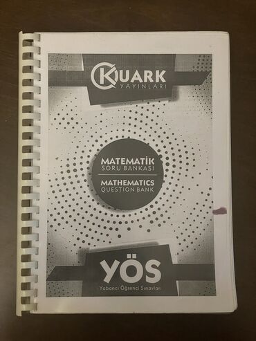 ders vesaitleri: YÖS. Kuark Yayınları. Matematik soru bankası. YÖS Dərslik Riaziyat