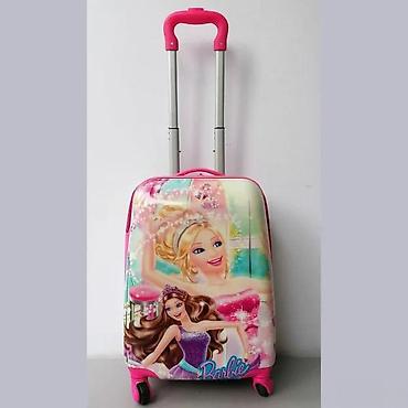 Rančevi, torbe i koferi: Dečji kofer na točkiće – Barbie motiv - Tvrda školjka sa sjajnim — 2