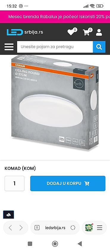 OSRAM Ceiling Round LED plafonjera Ø 37 cm - Snaga: 24 W - Svetlosni