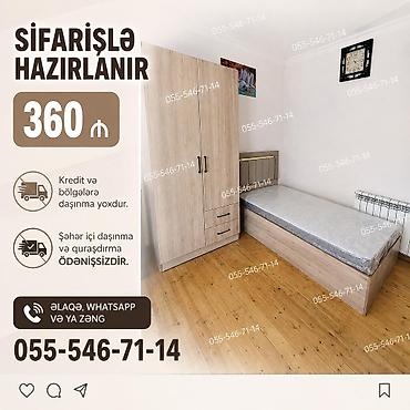 Sifarişlə hazırlanan yataq otağı mebel dəsti Tərkibi: - Tək nəfərlik